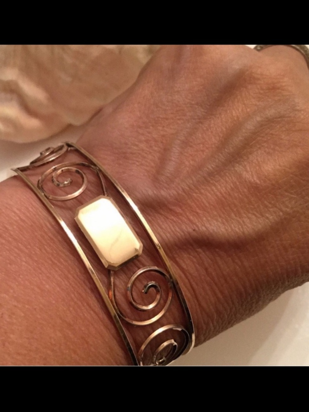Gold filled Krementz Swirl Cuff Bracelet